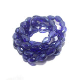 12x8mm Trans Blue Rainbow Crystal Faceted Drop Beads