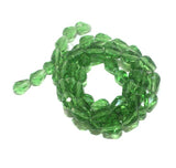 12x8mm Trans Green Crystal Faceted Drop Beads