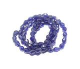 7x5mm Trans Blue Rainbow Crystal Faceted Drop Beads