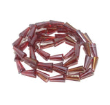 12x6mm Trans Dark Red Rainbow Crystal Faceted Cone Beads