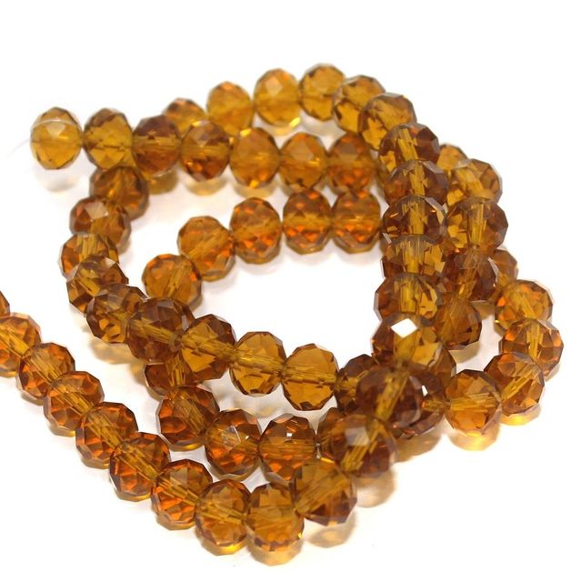 70+Pcs,10x8mm Topaz Faceted Crystal Rondelle Beads