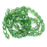 70+ Pcs, 8x6mm Rainbow Green Faceted Crystal Drop Beads