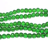 8mm Green Glass Faceted Football Beads 1 Strings