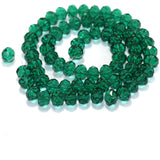 35 Pcs, 8x11mm Green Glass Crystal Beads Roundelle