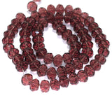 35 Pcs, 8x11mm Purple Glass Crystal Beads Roundelle