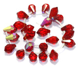 15x9mm Red Glass Crystal Beads Drop