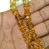 10mm Light Yellow Crystal Round Faceted Beads 1 String