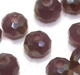 100 Pcs, 4mm Trans Maroon Crystal Faceted Bicone Beads