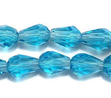 7x5mm Turquoise Faceted Crystal Drop Beads