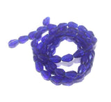 12x8mm Blue Faceted Crystal Drop Beads