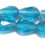 12x8mm Turquoise Faceted Crystal Drop Beads