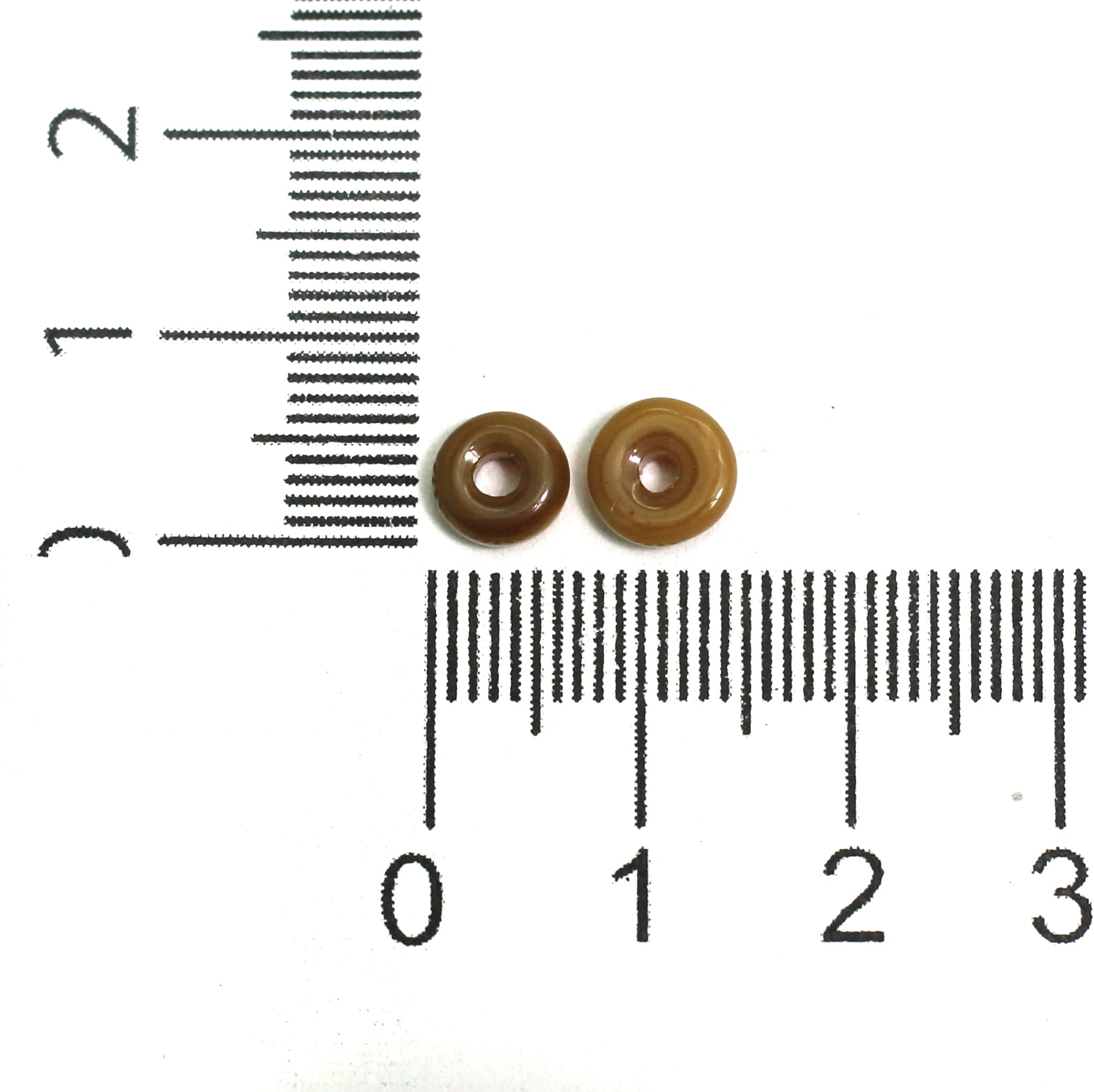 5 Strings Cat's Eye Donut Beads Light Brown 6x3 mm