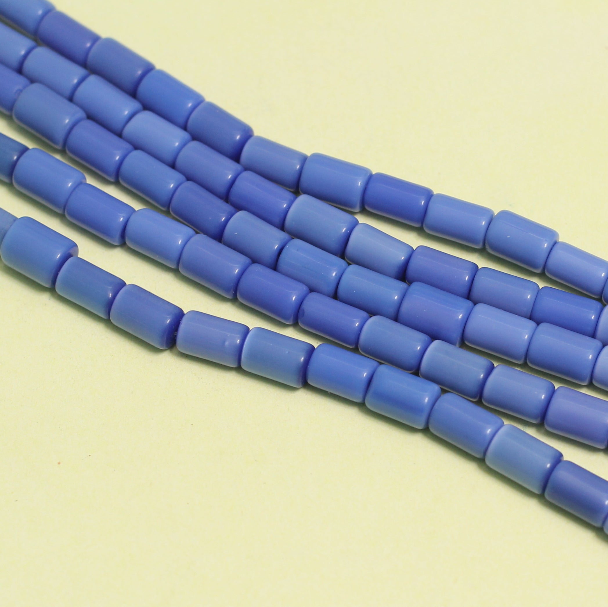 5 Strings Cat's Eye Tyre Beads Blue 10x6 mm