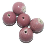 10 Pcs, 25mm Purple Ceramic Round Beads Purple