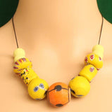 Ceramic Beaded Necklace Yellow