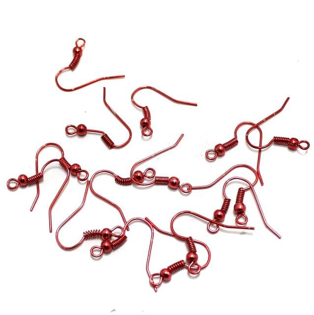 100 Pcs, Colored Earring Hooks Red
