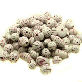 50 Clay Beads Assorted White 12-30mm