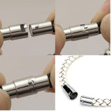 5 Pcs,14x3mm Magnetic Clasps Leather Cord Connectors Silver