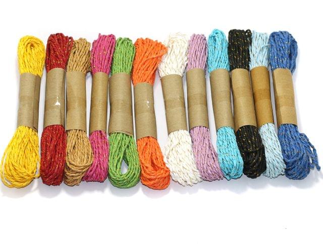 12 Colorful DIY Paper Rope Threads 2mm