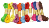 12 Multicolored Natural Jute Thread Twine Cord 2mm