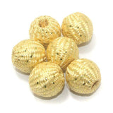 25 Pcs Crochet Round Beads Golden 23x23 mm