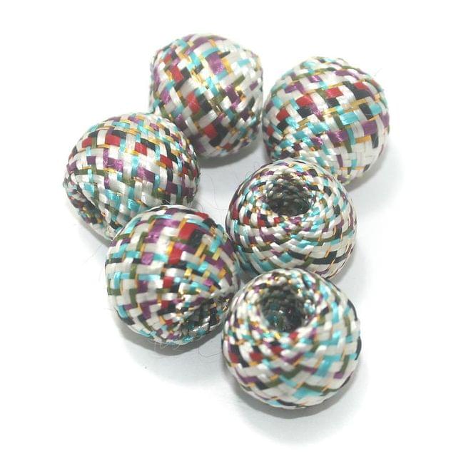25 Pcs Crochet Round Beads Multi Color 19x17 mm