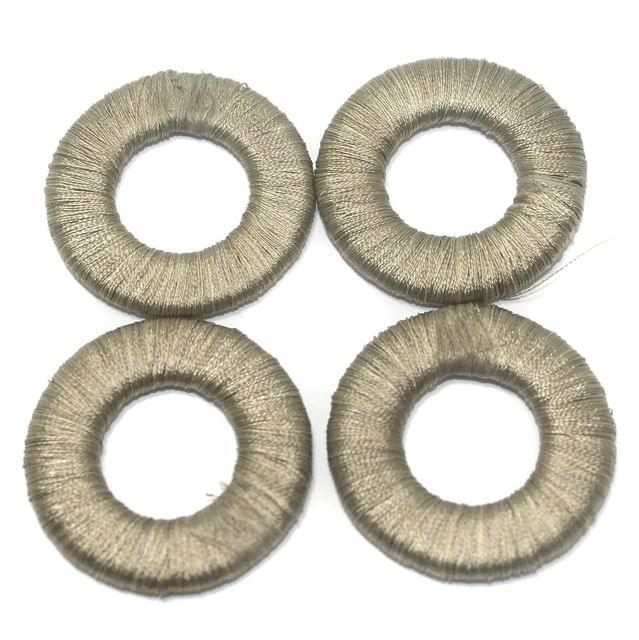 25 Pcs. Crochet Ring Grey 40 mm