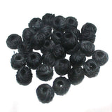 Cotton Thread Round Beads Black 12x8 mm