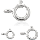 10 Pcs Combo (16,12,9mm) Korean Silver Brass Spring Ring Clasps