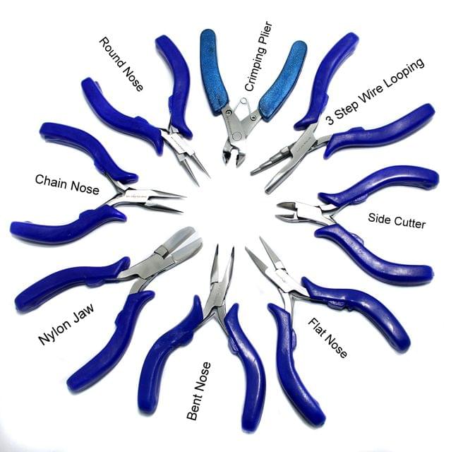 Jewellery Making Stainless Steel Pliers Tool, Pack Of 8 Pliers Combo