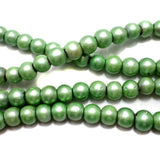 5 Strings Disco Beads Round Green 6 mm