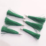 20 Pcs, 2 Inches Silk Thread Tassels Green