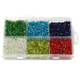 2 Cut Silver Line Glass Seed Beads DIY Kit for Jewellery Making, Beading, Embroidery and Art and Crafts, Size 11/0 (2mm)