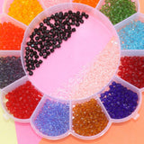 1400 Pcs, 4mm Trans Faceted Bicone Glass Crystal Beads Kit with 10 Mtrs Elastic Cord