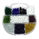 Glass Beads DIY kit for Jewellery Making, Beading, Arts and Crafts Work (11 Colors) (Size: 8 mm)