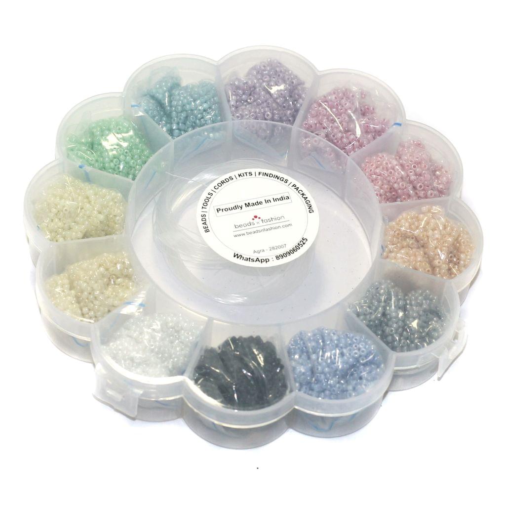 Opaque Luster Colors Glass Seed Beads Kit [12 Colors]