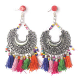Trendy Tassel Chandbali Earring Multicolor