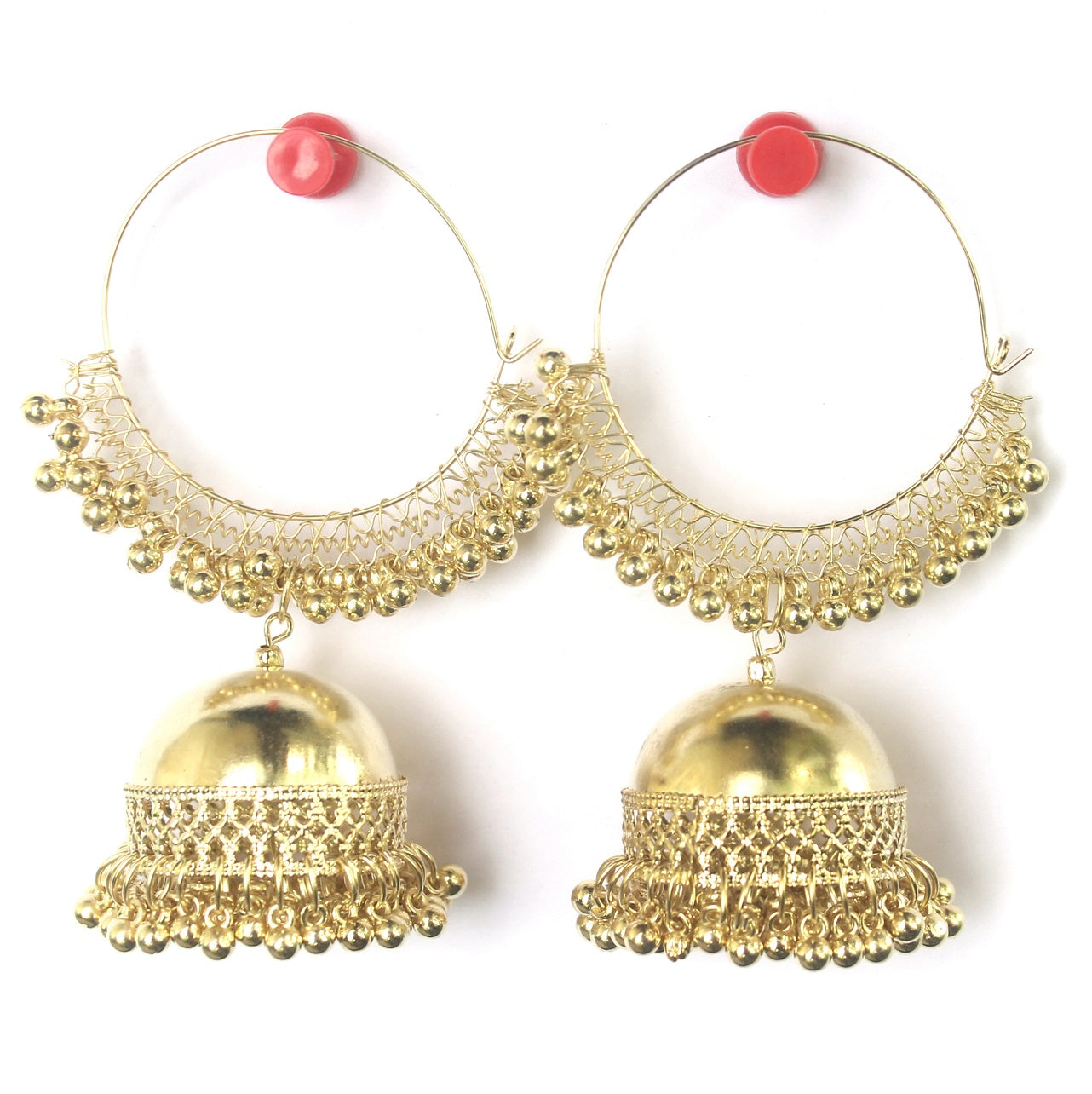 Vintage Ethnic Gypsy Indian Earrings For Women Boho Jewelry Ladies Retro  Round Bell Pearls Tassel Mirror Jhumka Earrings Gift