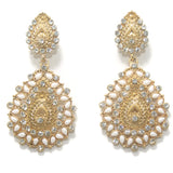 Gold Plated Alloy Pearl and AD Stone Setting Earring