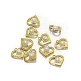 Heart Pearl Charms Size 15x15mm