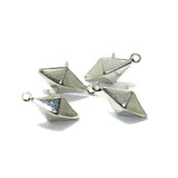 4 Pcs Post Stud Earring Findings With Closed Loop 15x7mm