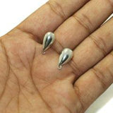 2 Pairs Post Stud Earring Findings Drop Shaped With Closed Loop 16x8mm