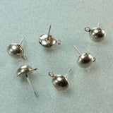 5 Pairs 10mm Half Ball With Closed Loop Earring Posts