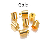 20 Pcs, 10x5.5mm Gold Plated Brass Cord Ends