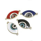 27x15mm Multi Color Brass Evil Eye Connectors