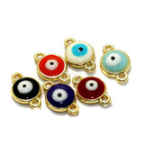 9mm Multi Color Evil Eye Connectors Charms Round