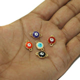 9mm Multi Color Evil Eye Connectors Charms Round