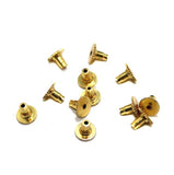 Brass Earrings Post Back Push Golden 8mm