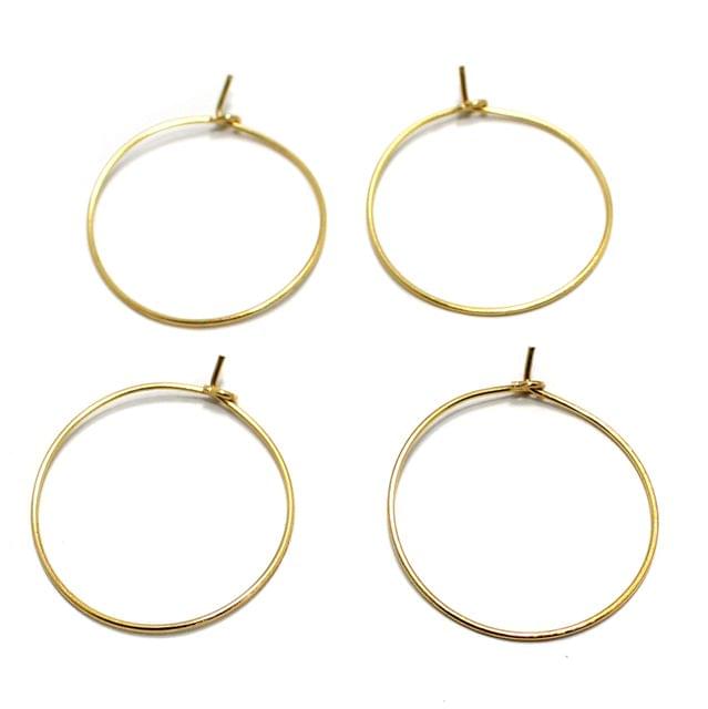 1 Inches Earring Hoops Golden