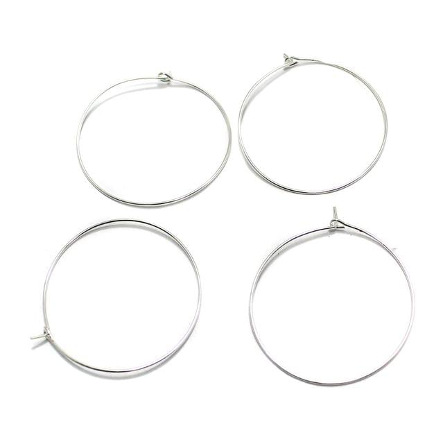 1.25 Inches Earring Hoops Silver